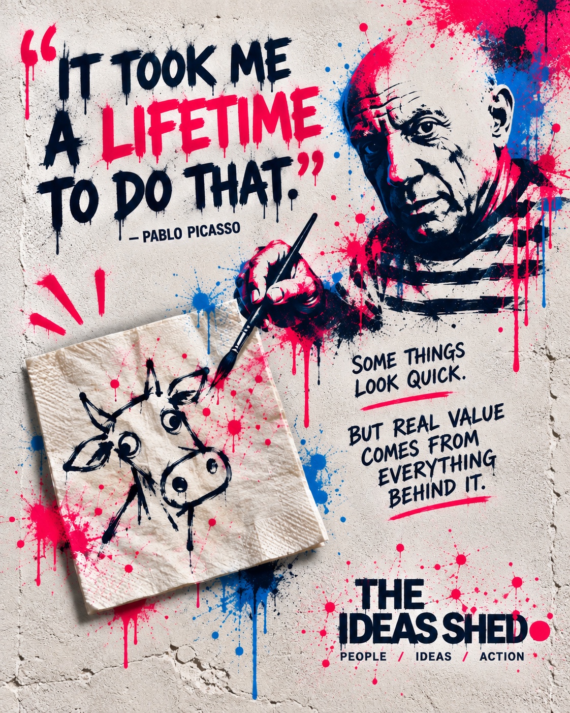 Existing Picasso-inspired artwork: It took me a lifetime to do that.